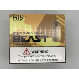 HI 5 DISPOSABLE PEACH MANGO PINEAPPLE 3000 PUFF/ 6PK