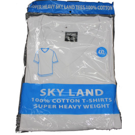 SKYLAND T-SHIRTS WHITE 5XL 6PK