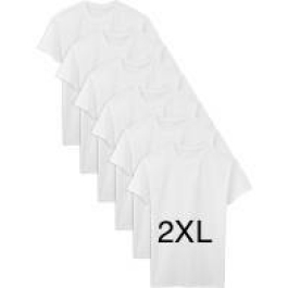 HARLEM T-SHIRTS WHITE 2XL/6PK
