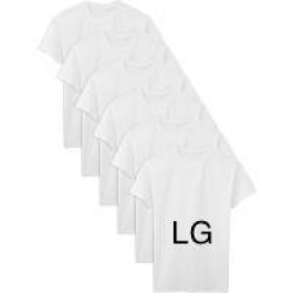 HARLEM T-SHIRTS WHITE LARGE/6PK
