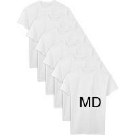 HARLEM T-SHIRTS WHITE MEDIUM/6PK