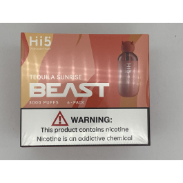 HI 5 DISPOSABLE TEQUILA SUNRISE 3000 PUFF/ 6PK