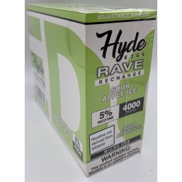 HYDE RAVE 4000PUFF SOUR APPLE ICE 
