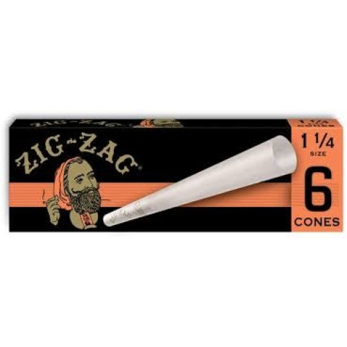 ZIG ZAG PAPER CONE 1-1/4 6ct ORANGE