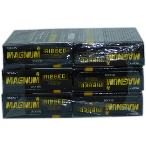 MAGNUM 6/3ct RIBBED CONDOMS