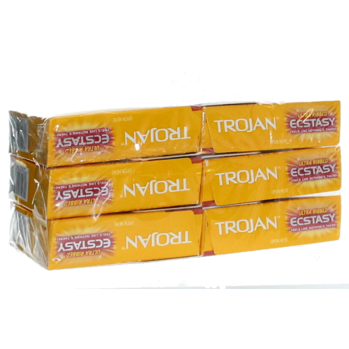 TROJAN 6/3ct ECSTASY ULTRA RIBBED