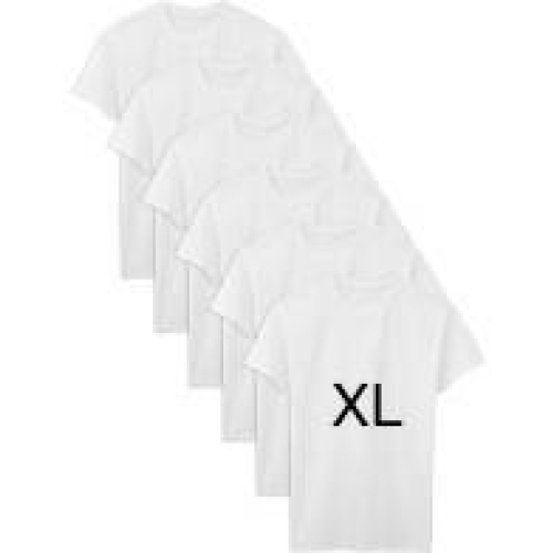 HARLEM T-SHIRTS WHITE XL/6PK