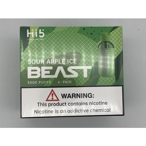HI 5 DISPOSABLE SOUR APPLE ICE 3000 PUFF/ 6PK