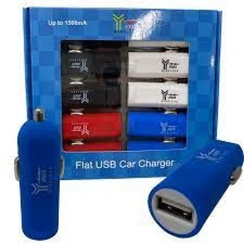 Y MAX FLAT USB CAR CHARGER 1500 MAH 10CT